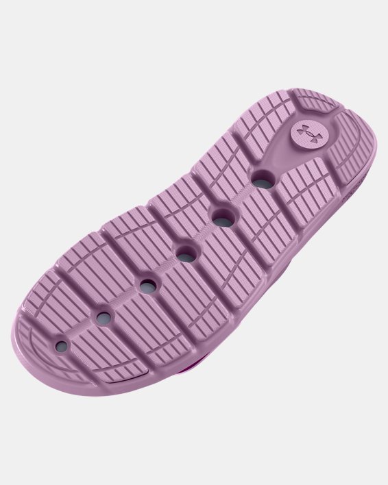 女士UA Ignite Pro Graphic Footbed拖鞋 in Purple image number 4